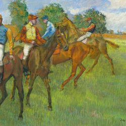 Jockeys before the race by edgar degas