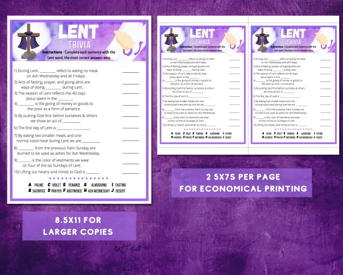 Lent trivia questions and answers