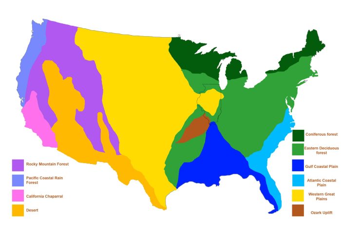 Biome map of north america