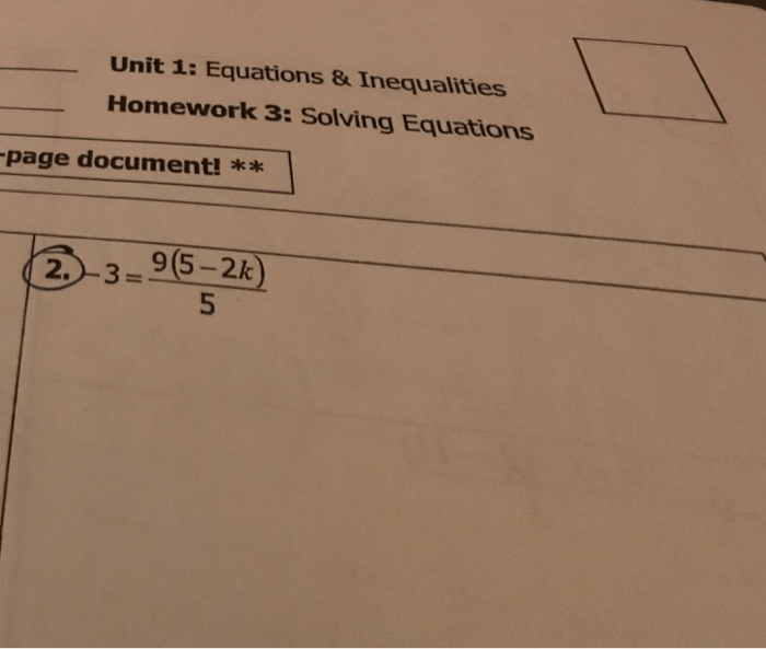 Unit 3 equations and inequalities answer key