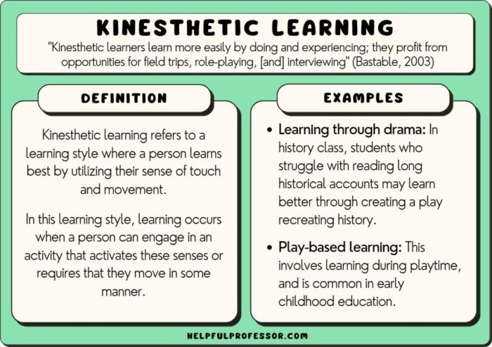 Memorization techniques for kinesthetic learners